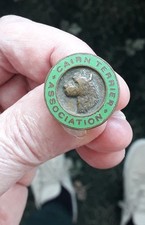CAIRN TERRIER ASSOCIATION EMBOSSED ENAMEL DOG BROOCH CAIRN TERRIER PIN BADGE