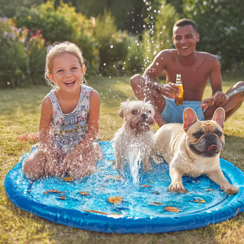 Dog splash pad water - pad, play