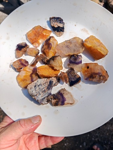 Blue john fluorite off - blue, cuts