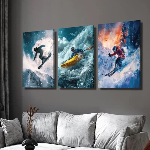 3pcs skiing and kayaking - and,