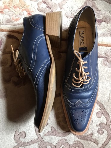 Blue leather brogues ladies - ladies, 38
