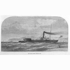 The Double Screw Gun Boat Snap - Antique Print 1873