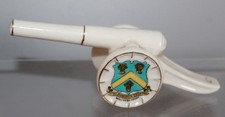 WWI ARCADIAN CRESTED CHINA ARTILLERY CANNON WELLINGBOROUGH CREST