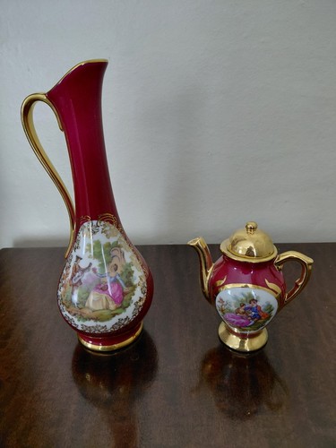 Limoges reine red porcelain - la,
