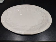 Set Of 2  Large White Oval Ceramic Fish Platter/Dish  Santos Portugal 8010