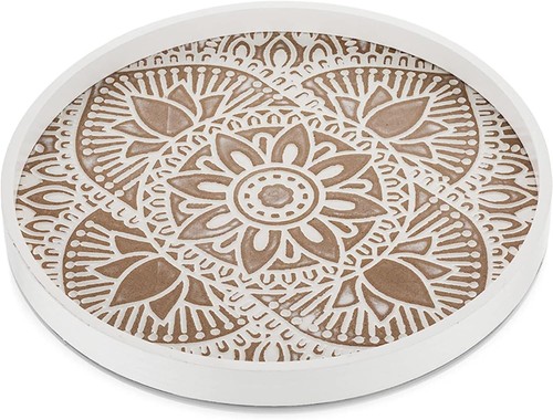 Round wood decorative - decorative, tray