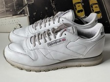 REEBOK CLASSIC Men’s White Leather Trainers UK 9, EU 43