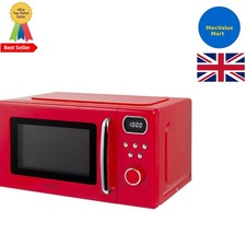 Red Retro 800W Microwave - 20L