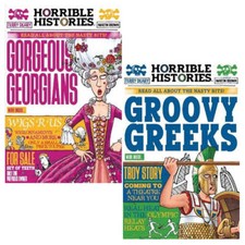 Horrible Histories Newspapers 2 Books Set (Gorgeous Georgians, Groovy Greeks)