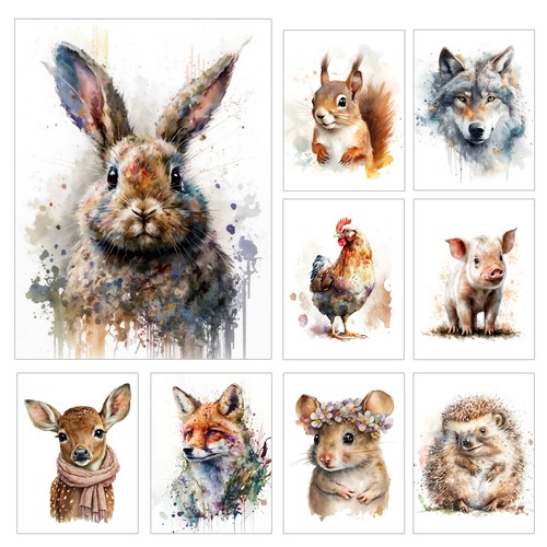 Woodland animal wall art metal - wall,