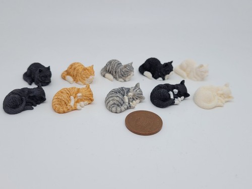 Miniature handpainted cats - miniature,