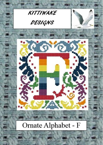 Ornate alphabet f cross - -,