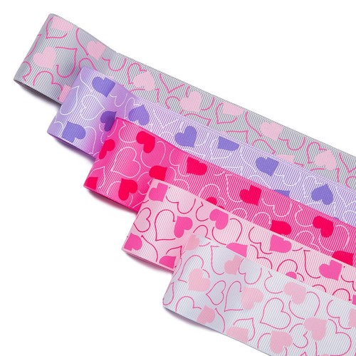 Hearts print grosgrain - hearts,