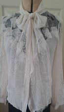 Oscar de la Renta ivory silk