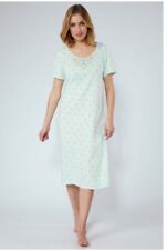 Bon Marche Mint Geo Print Lace Trim Cotton Short Sleeve Nightdress Size 8/10 New