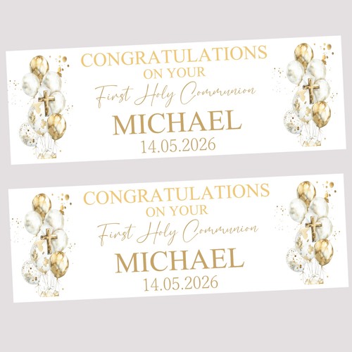 First holy communion banner - first,