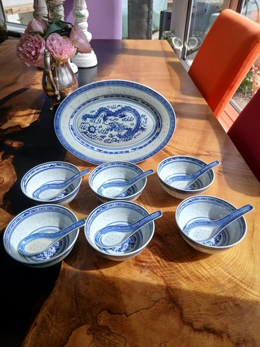 Chinese rice bowl - spoon, set