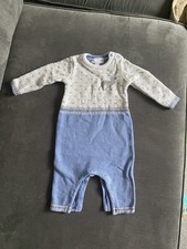 THE LITTLE WHITE COMPANY FAIR ISLE KNITTED CHRISTMAS ROMPER 3-6 MTHS