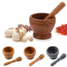 Large Resin Pestle and Mortar Set Natural Spice & Herb Crusher Grinder Masher