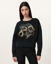 AllSaints Women's Black Sequin Sweatshirt UK Size XS