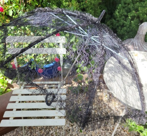 Black lace parasol steampunk - lace,