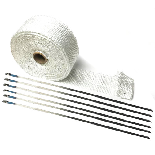 Exhaust wrap white - wrap, meters