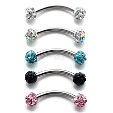 Eyebrow Ring Crystal Ball 16