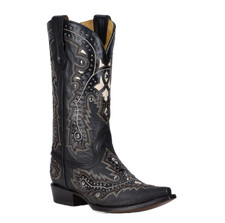 Corral Men's Black Overlay & Embroidery & Studs Boots C3847