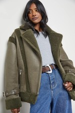 Warehouse Khaki Coat Womens Daywear Jackets & Coats