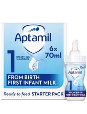 Aptamil 1 First Baby Milk Formula Starter Pack Ready to Use Liquid, from Birth,