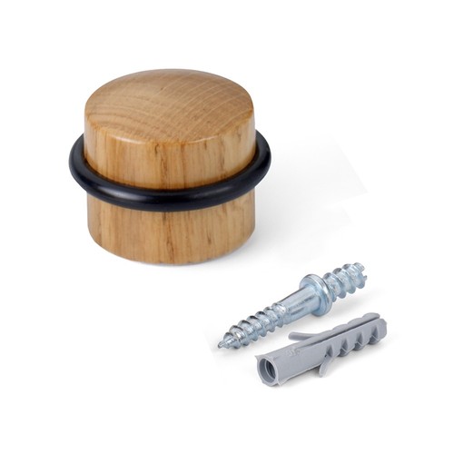 Wooden door stop with - with, rubber
