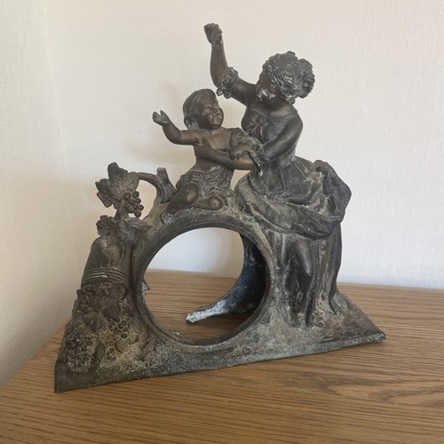 Vintage spelter clock - vintage, case