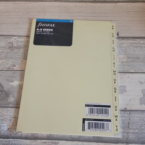 Filofax organiser z - filofax, index