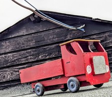 Vintage Large Wooden Tipper Truck Scratch Built Toy Lorry Folk Art Mancave Decor