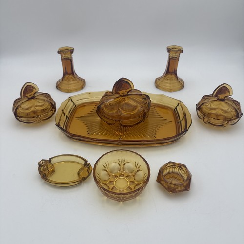 Amber glass vintage vanity - amber,
