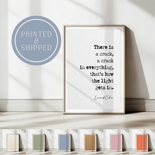 Leonard cohen quote print - cohen,