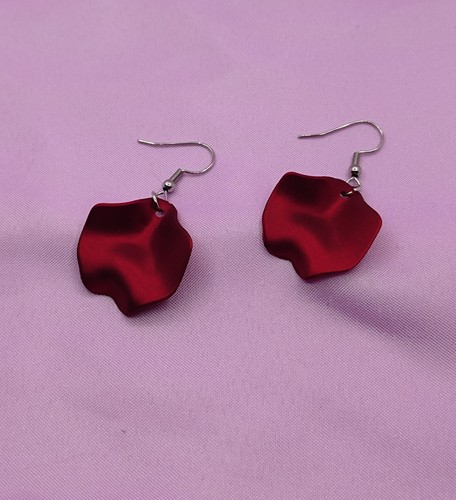 Rose petal earrings - rose,
