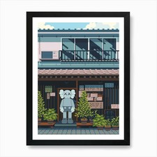 Japanese Shop kaws Art Print