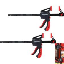 Dekton 2pc Quick Grip Ratchet Vice Bar Large Clamps 150mm Rapid Clamp Set 12"