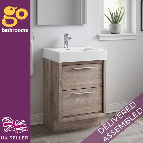 Bare oak vanity unit - vanity,