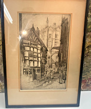 Frank Greenwood "Poets Corner Manchester", signed and framed, 53cm x 37cm