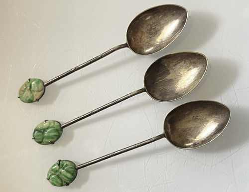 Set vintage chinese jade - 3,