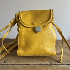 Whistles Yellow Leather Rucksack Bag Backpack Small   Very Good Condition