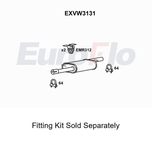 Rear muffler silencer insert - rear,