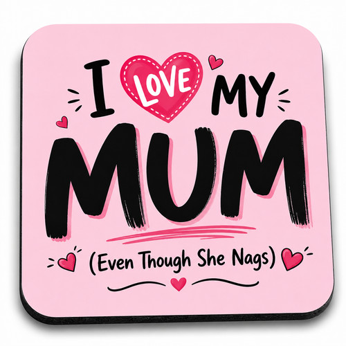 Love mum coaster - i, my
