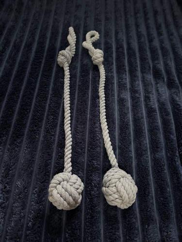 Pair nautical rope curtain - of,