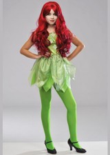 Childrens Poison Ivy Style Supervillain Kids Fancy Dress Movie Costume Green
