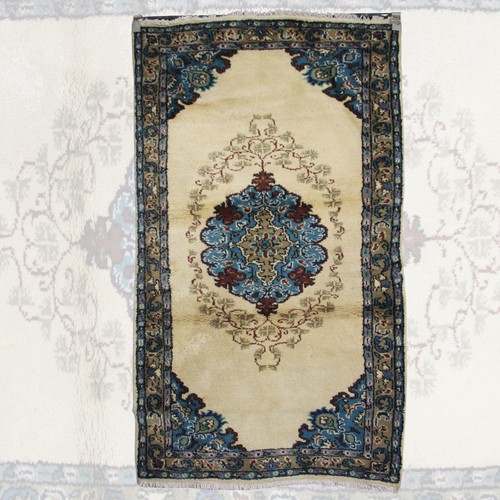 Vintage beige oushak - rug,