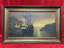 Moonlit Masted Galleon In