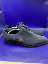 Dune London Lace Up Leather Men's Persie Navy Derby Shoes Size 9 M